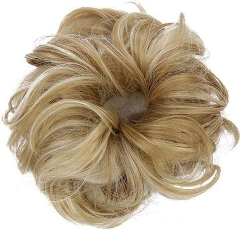 OSALADI Messy Hair Bun Hair Scrunchies Extension Donut Chignons Scrunchie Curly Wavy Hairpiece for Womens Hair (27H613) image number 3