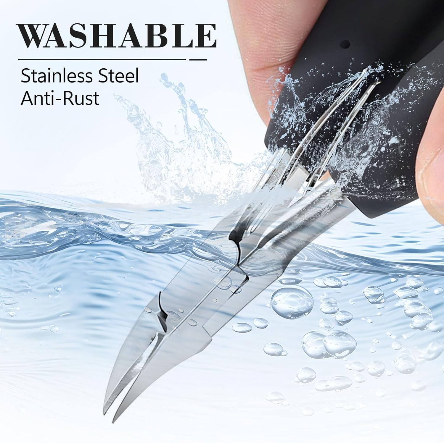 Cuticle Trimmer for Thick & Ingrown Nails - Stainless Steel Pedicure Tool with Sharp Curved Blade - Ingrown Toenail Treatment for Men, Women, Seniors - Podiatrist-Recommended Foot Care Kit（Black） image number 3