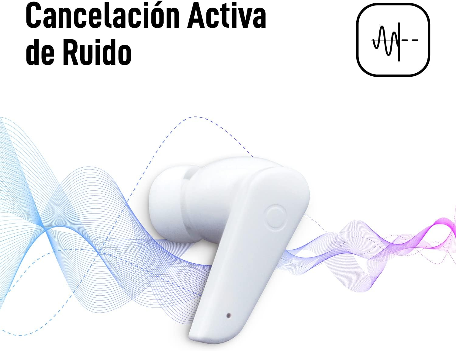 ABTWS-005-B Bluetooth Headphones True Wireless ANC White image number 2