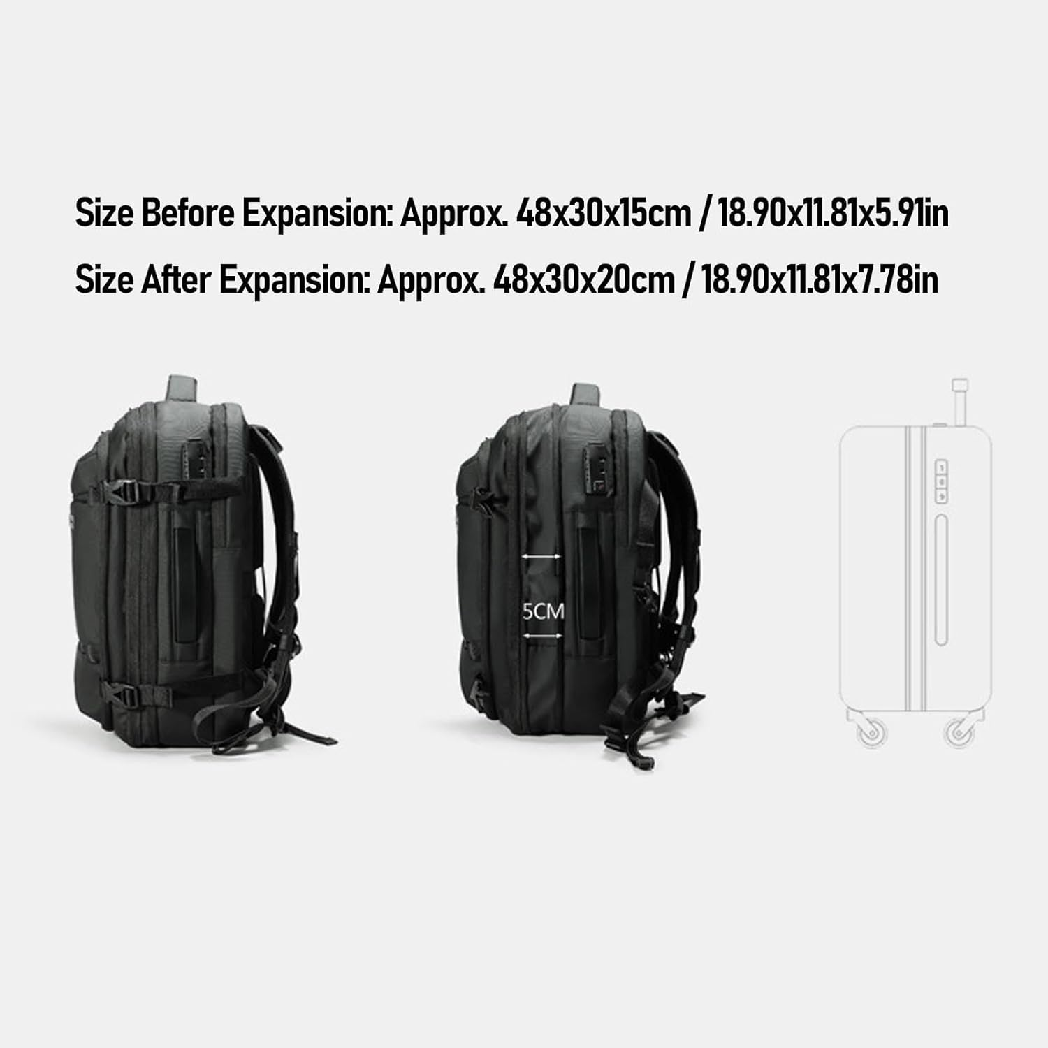 Vacuum Backpack, Water Expandable Vacpack with Vacuum Compression 17 Inch Large Capacity, Business Back Pack, anti Theft Backpack for Travel image number 5