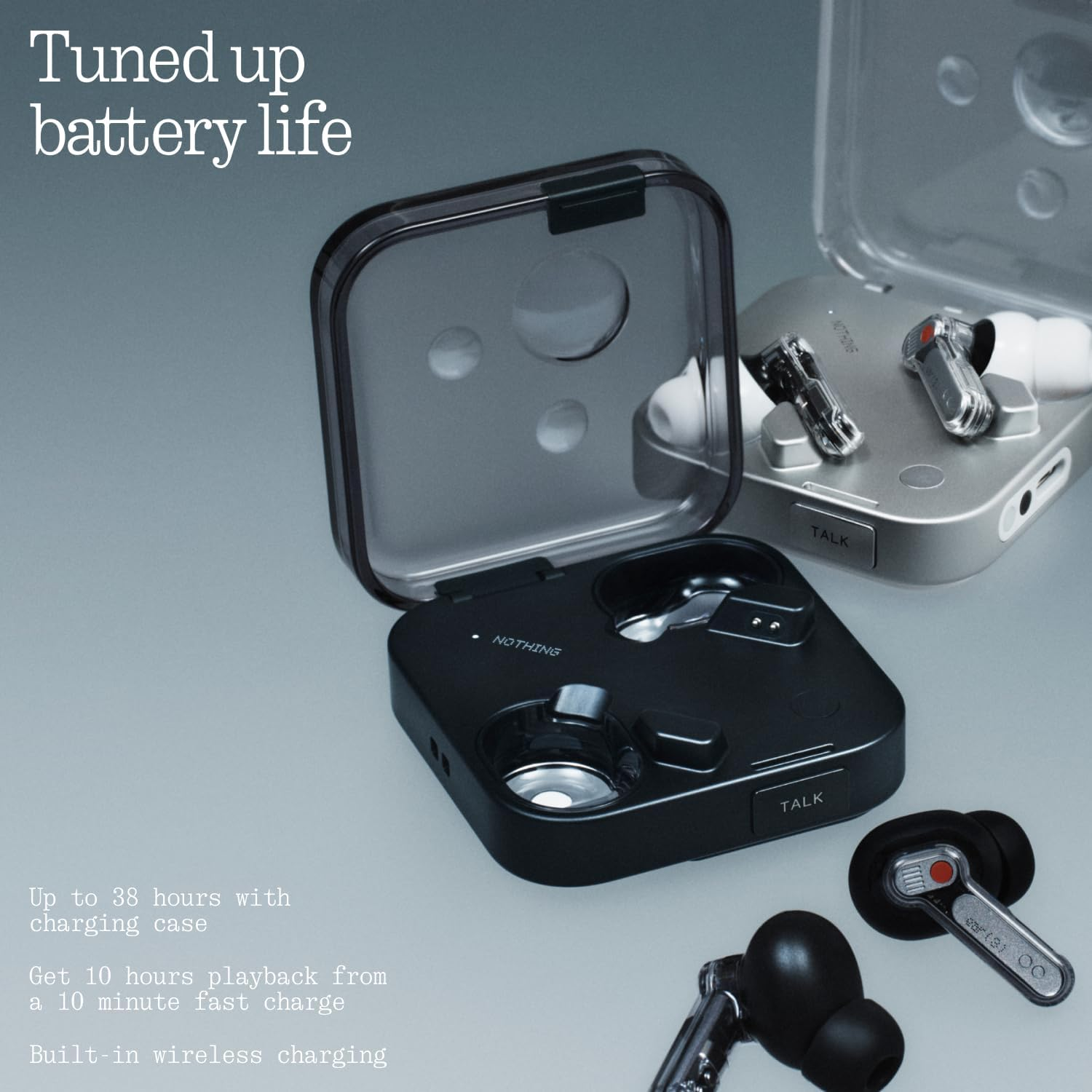 Nothing Ear (3) Wireless Earbuds Super Mic 45Db Hybrid Active Noise Cancelling Bluetooth Headphones Hi-Res 6 Mics, 12Mm Dynamic Bass Boost, Dual Connect ANC Sport Ear Buds for Iphone Android, Black image number 2