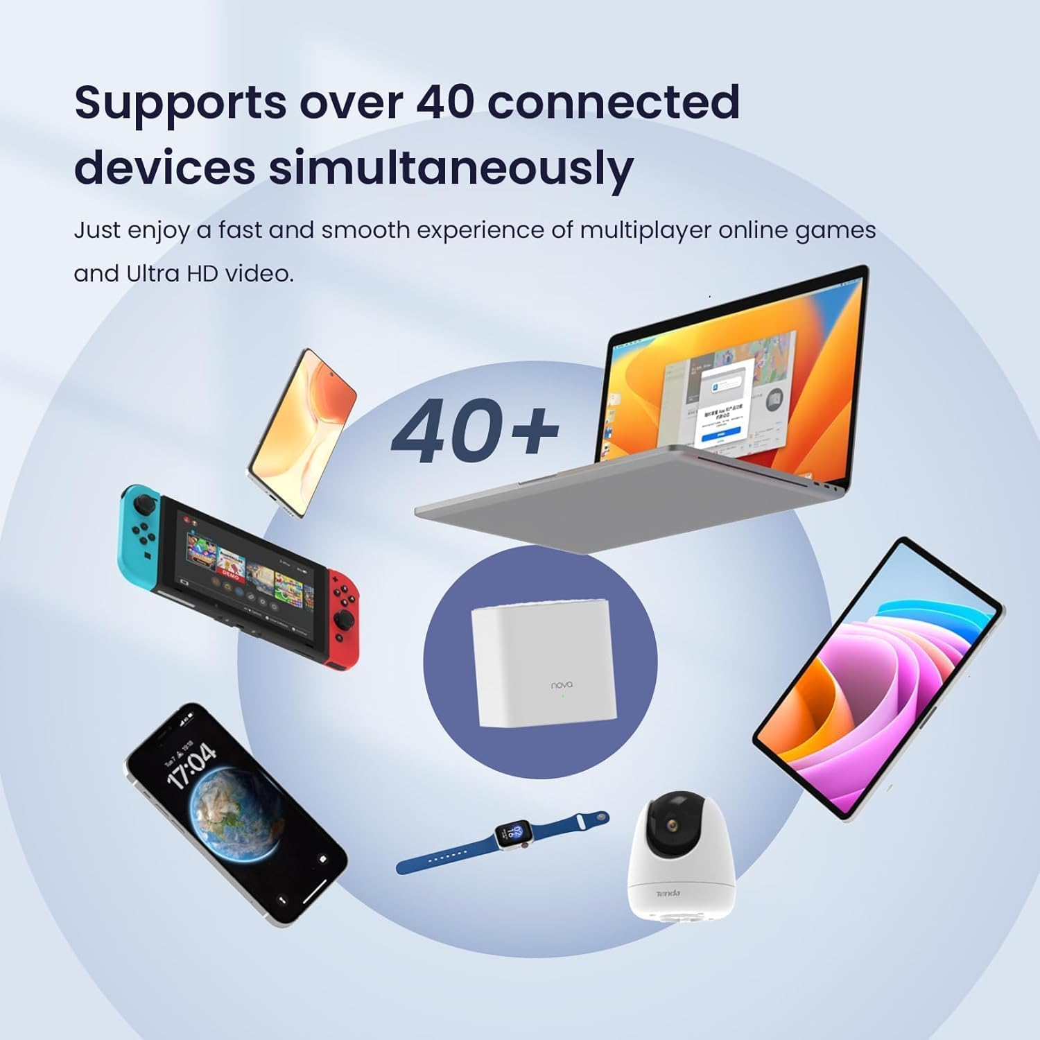 Tenda AX1500 Whole Home Mesh Wi-Fi 6 System, Dual Band Gigabit Wifi Mesh, Smart Ultra-Low Latency Seamless Roaming, Compatible with Alexa, Parental Controls, Easy Setup【Nova Mx3(3-Pack)】 image number 2