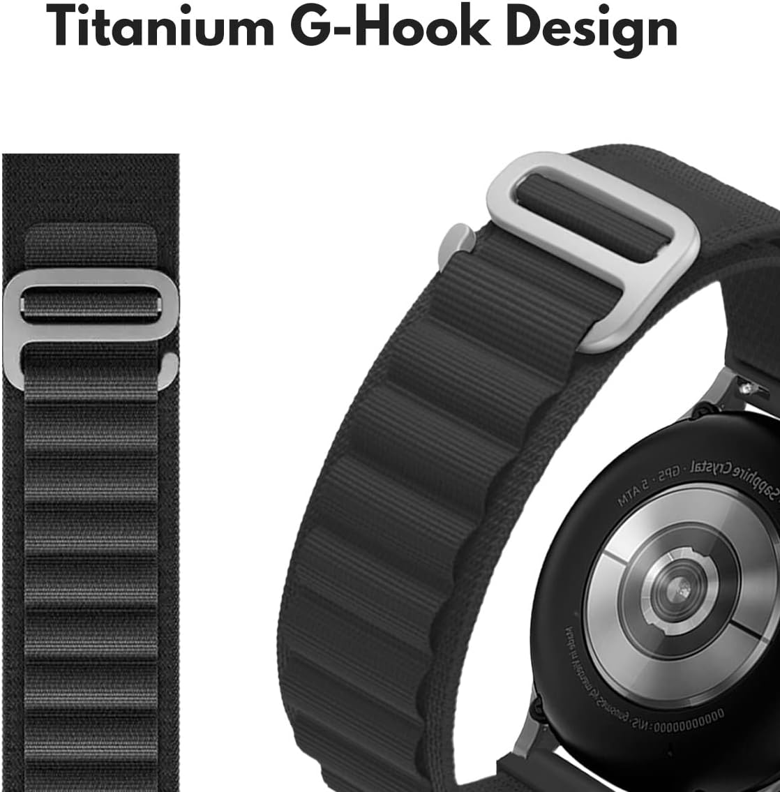 Nylon Elastic Bands for Samsung Galaxy Watch Fe,Watch 7,Watch 6/6 Classic,Watch 5/4 (40/44Mm),20Mm (2 Pack)Adjustable Sport with Titanium G-Hook Solo Loop Braided Straps for Galaxy Watch 5 Pro image number 2