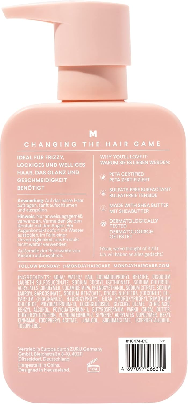 MONDAY Haircare Smooth Antifrizz Shampoo 350 Ml image number 1