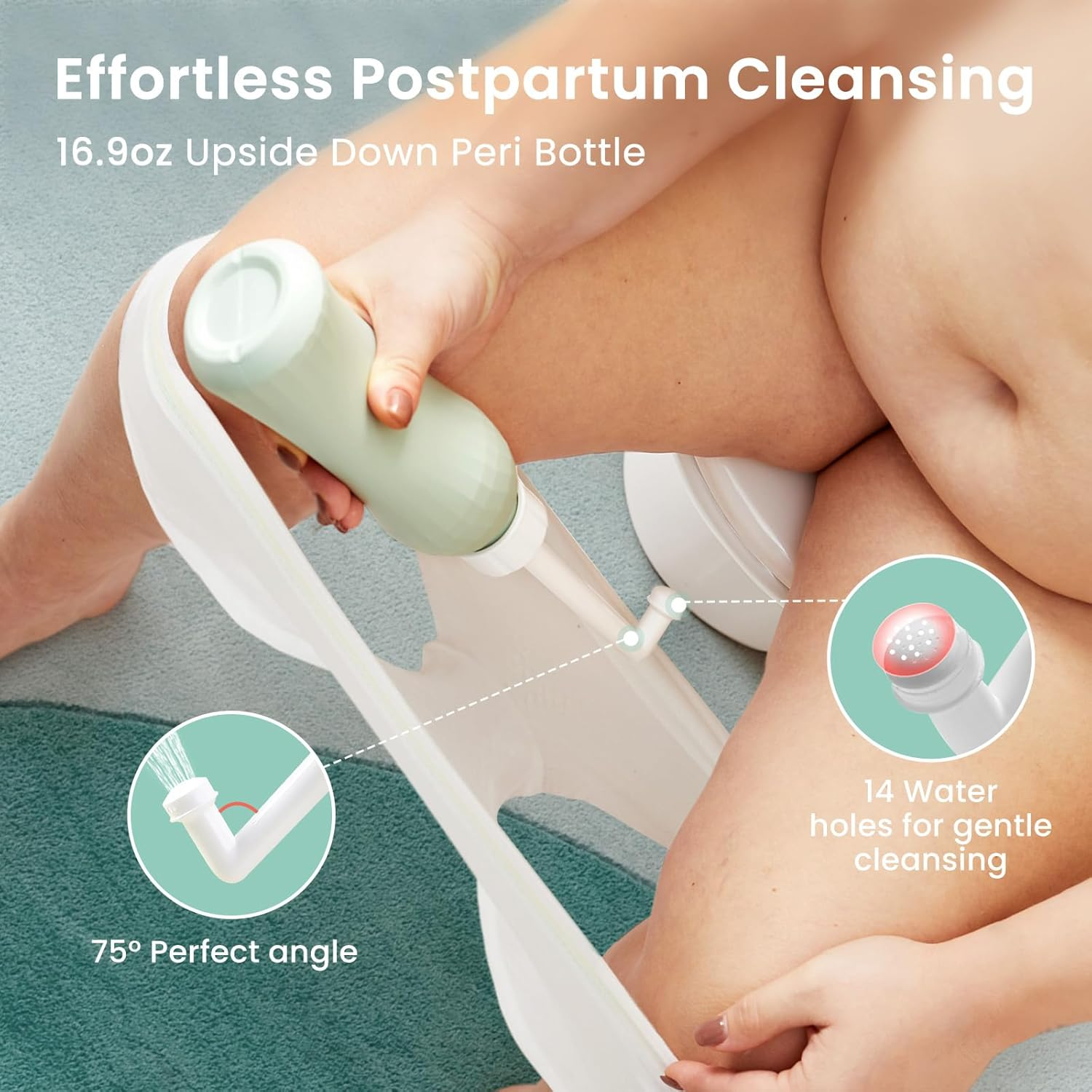 GROWNSY Postpartum Mom & Baby Essential Kits, Recovery Kit for Labor &Delivery with Hospital Essentials Women after Birth, Includes PERI Bottle, Herbal Cooling Spray, Liners &More, White,Blue image number 1