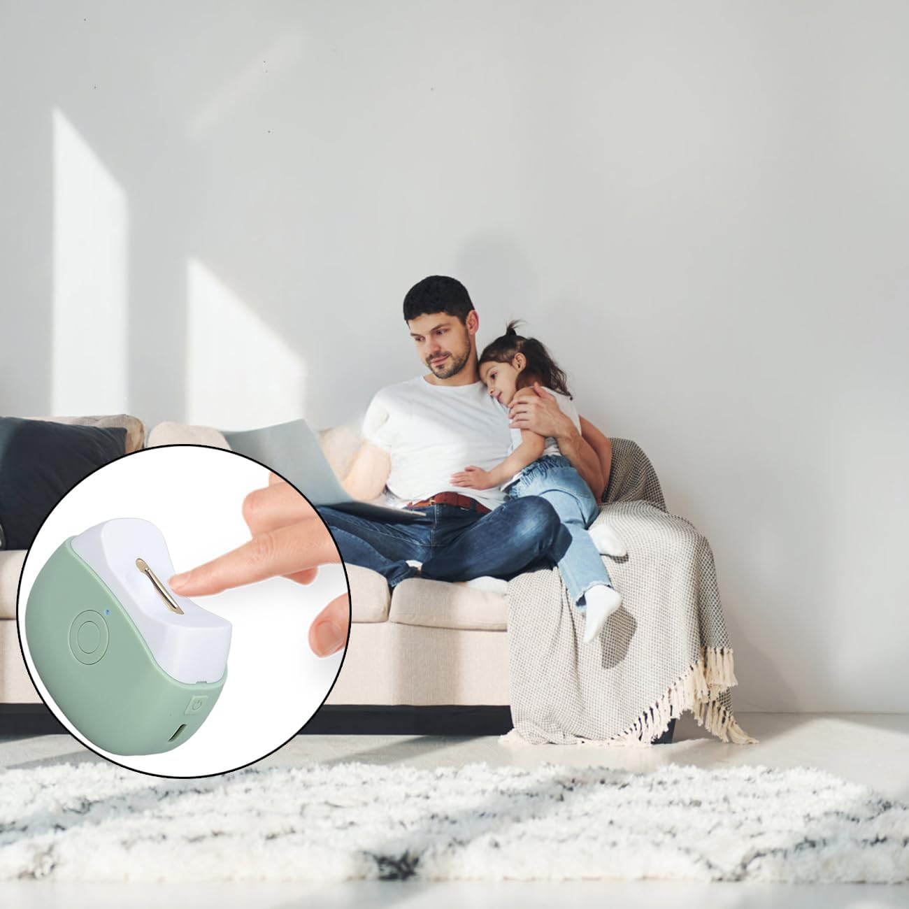 Lancoon Electric Nail Polisher with Safety Light Low Noise Nail Scraps Storage 2 Speeds Rechargeable Nail Clipper Stainless Steel Blade for Babies Seniors Home Office - Blue image number 5