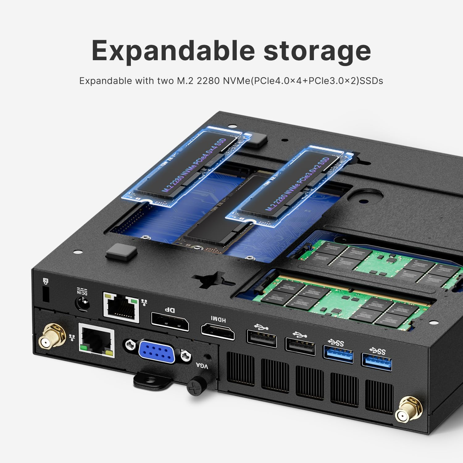 MINI PC ORIGIMAIGIC A2 13900HK Intel Core I9 13900Hk(Turbo 5.4Ghz) 32GB DDR5 1TB SSD Nvme Mini Computers Workstation Quad 8K Display, 8XUSB Ports/Com/Hdmi/Dp 2.5G LAN Wifi6 & BT 5.2 Office Business image number 4