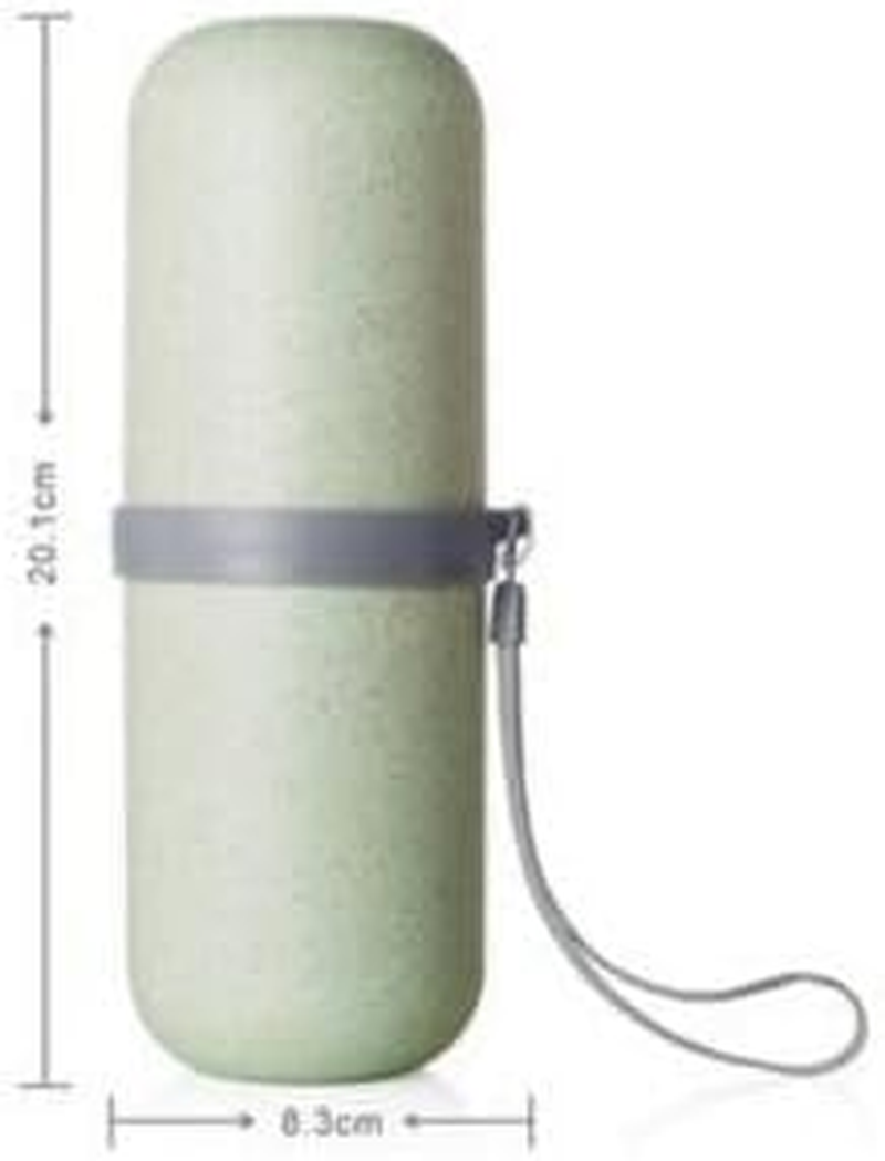 1Pcs Travel Toothbrush Cup Multifunction Wheat Stalk Wash Gargle Cup Portable Business Trips Handy Tcontainer Storage Box Organizer for Travel and Outdoors (Green) image number 4