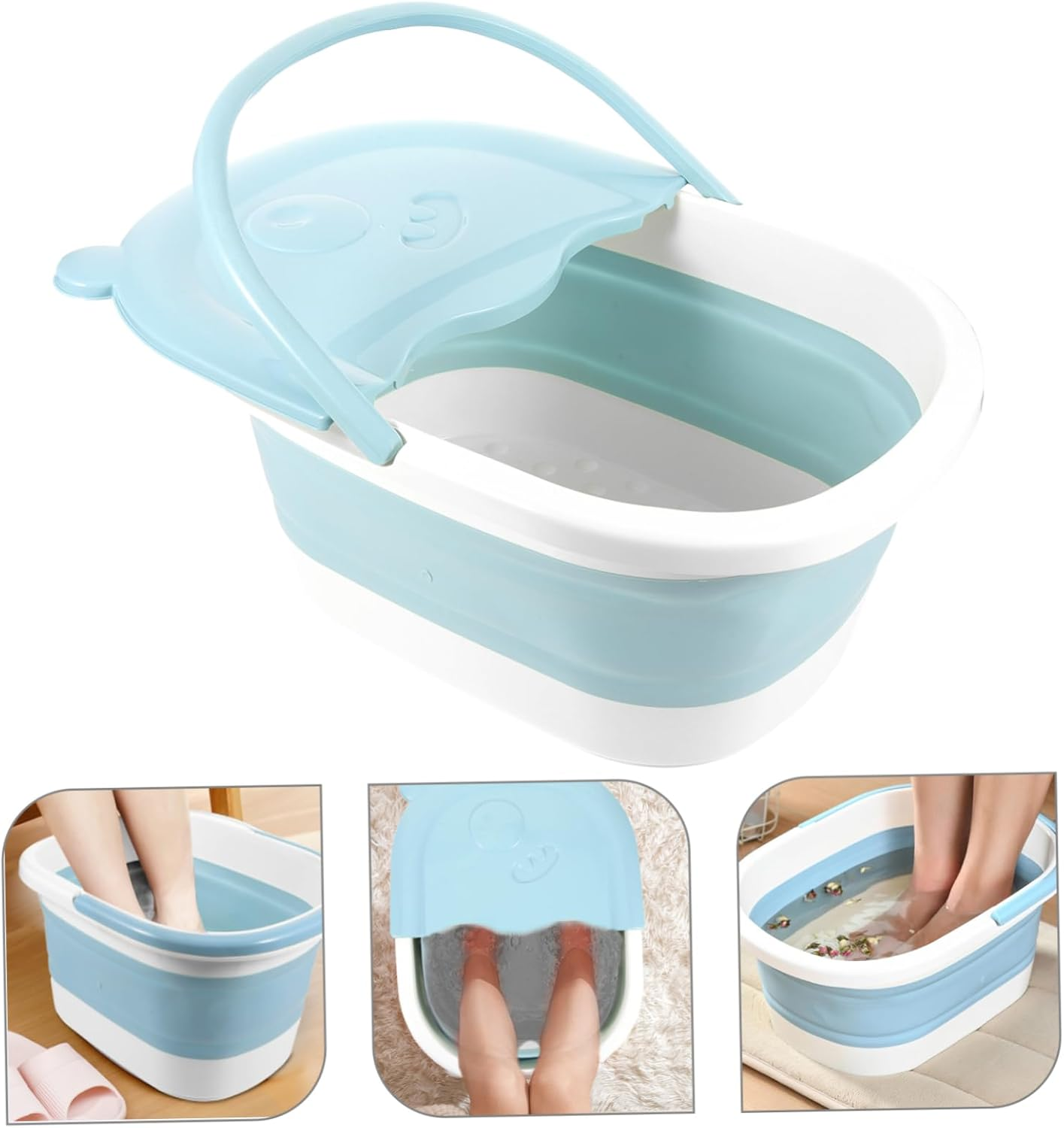 Mobestech Foot Massager 1 Pc Footbath Folding Bathtub Foot Spa Bath Massager Home Foot Feet Foldable Foot Tub Wash Bin Foot Spa Basin Bucket Plastic Child Massage Bucket Foot Bath image number 4