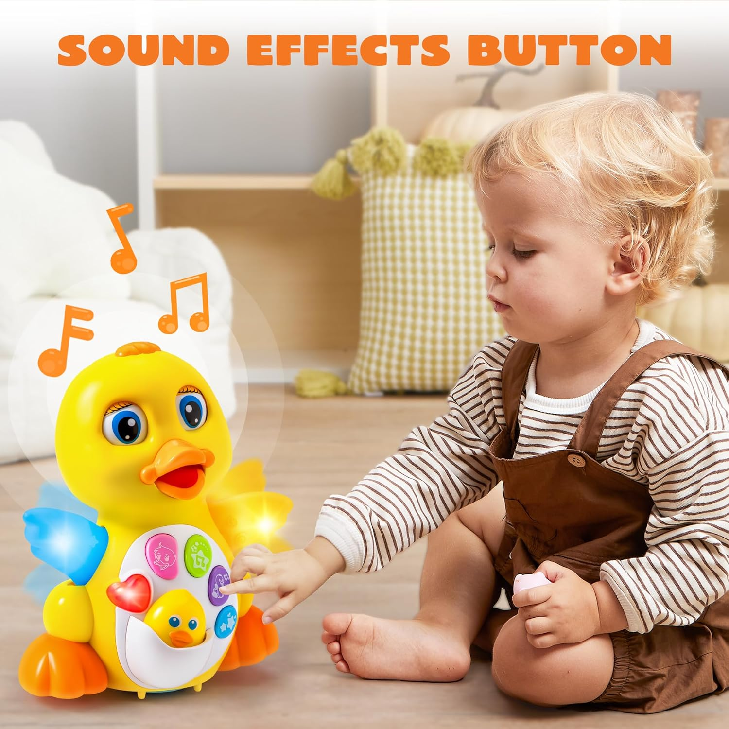 JOYIN Baby Toys Duck, Infant Dancing Crawling Musical Toys 18+ Months, Tummy Time Light up Learning Duck with Music & Lights, Baby Easter Basket Stuffers Gifts image number 1