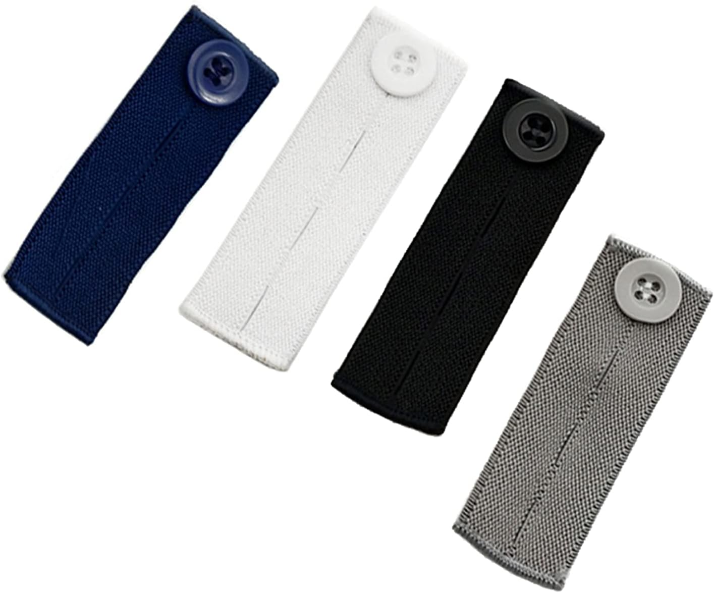 Oshhni 4 Pcs Elastic Waist Extenders,Adjustable Waistband Expanders for Men and Women,Jeans Pants Button Extender Set (4 Colors) image number 2