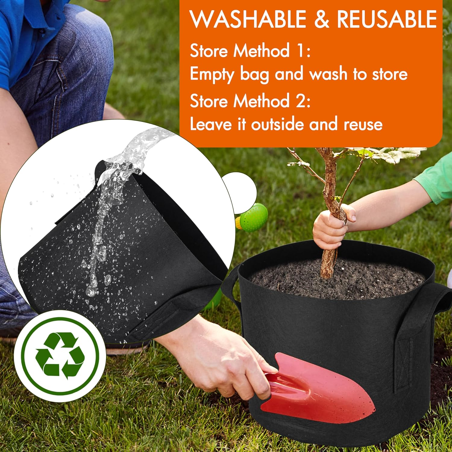 Gardzen 20-Pack 7 Gallon Grow Bags, Aeration Fabric Pots with Handles, Pot for Plants image number 6