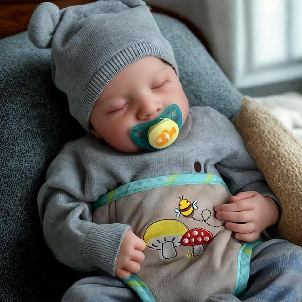 TKYFOYS Realistic Sleeping Baby Doll, 18 Inches Reborn Baby Dolls Boy Handmade Washable Reborn Babies Soft Vinyl Body, Reborn Baby Doll Looks like a Real Baby (Closed-Eyes Boy) image number 3
