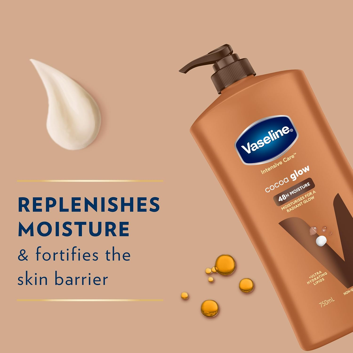 Vaseline Body Lotion Cocoa Glow, 750Ml image number 4