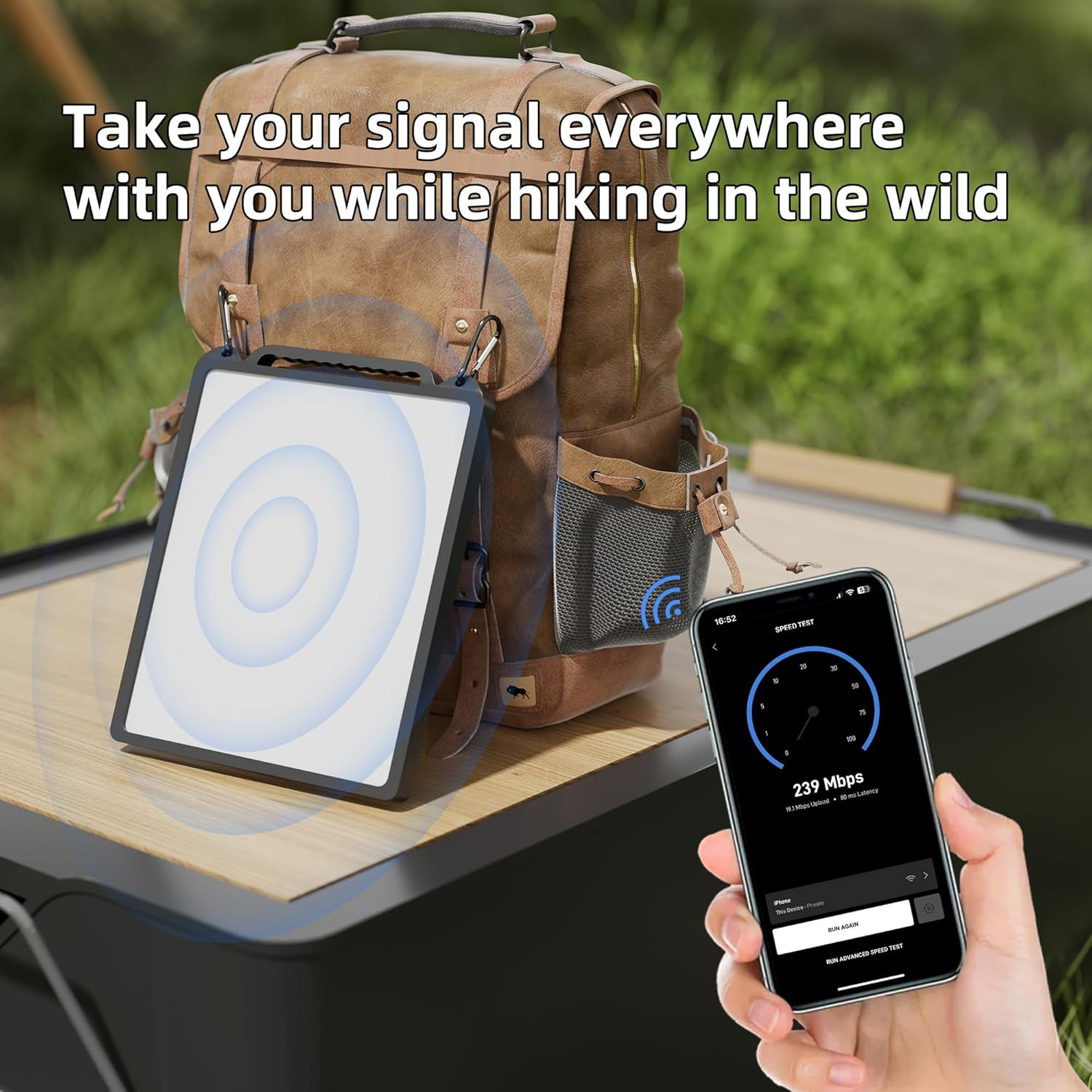 Starlink Mini Case Cover, Silicone Protector with Hook to Hang Starlink Mini on the Backpack for Non-Stop Signal Black - White image number 4