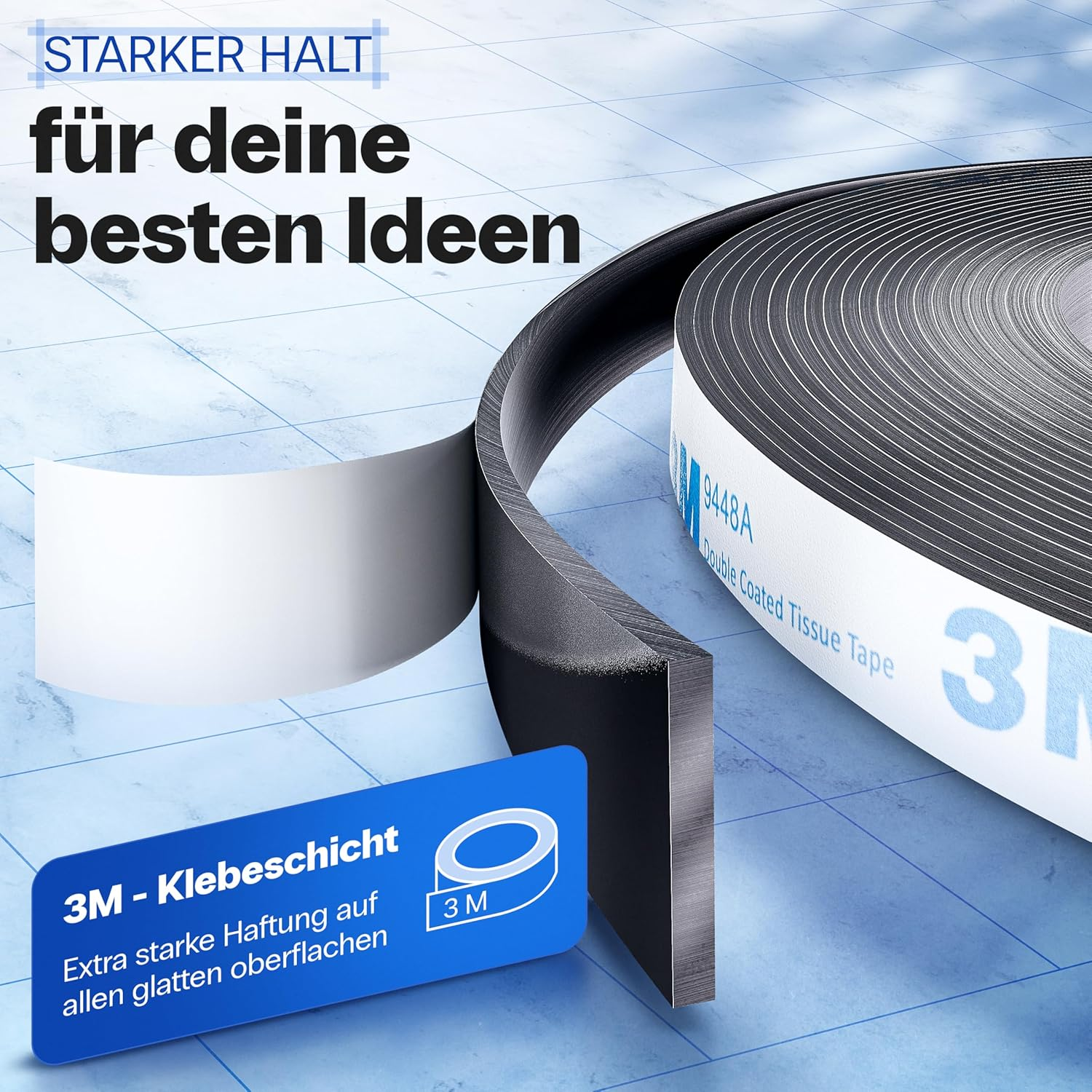 YOURGANIZE&reg; Magnetic Tape Self-Adhesive a and B | Magnets for Fly Screen & Light Items | Magnets with Counterpart (8 M + 8 M) image number 3