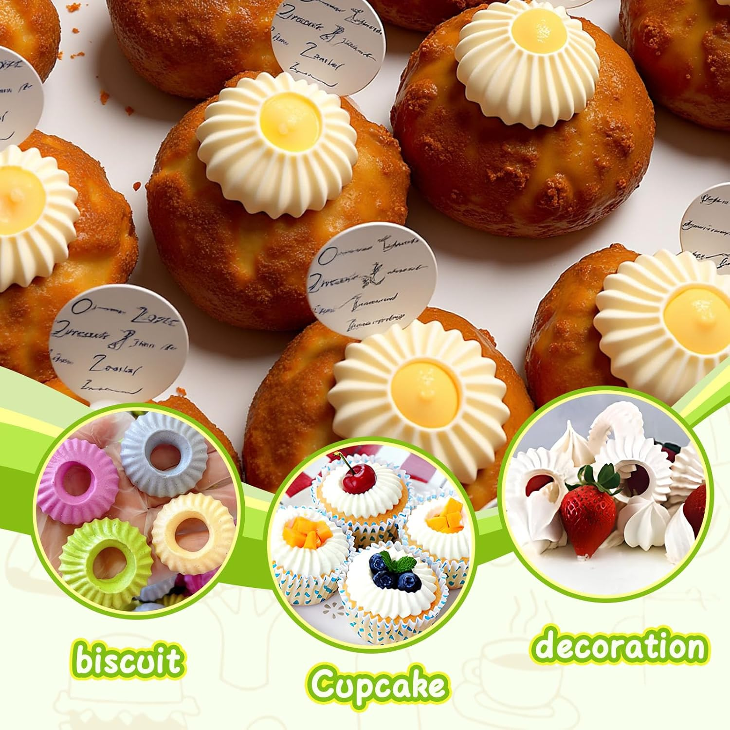 Suuker Sultan Tube Piping Tips Set, Stainless Steel Cake Decorating Tips, Frosting Icing Tips for Cupcakes, Cake, Cookie and Decorating（795S 796S）