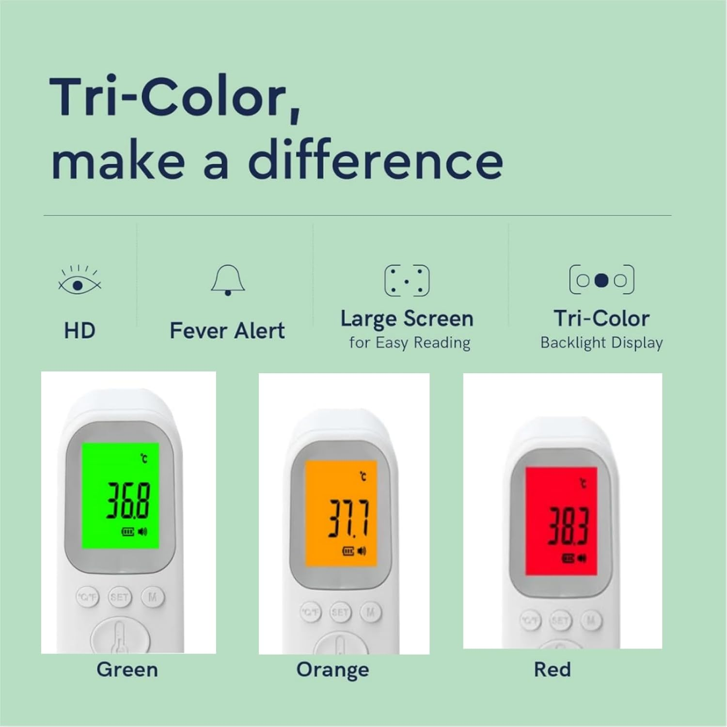 Luojinluoda Touchless Baby Thermometer, Infrared Forehead and Ear Thermometer for Medical Use with LCD Screen Memory Storage and Fever Alarm Suitable for Adults Kids Babies image number 1