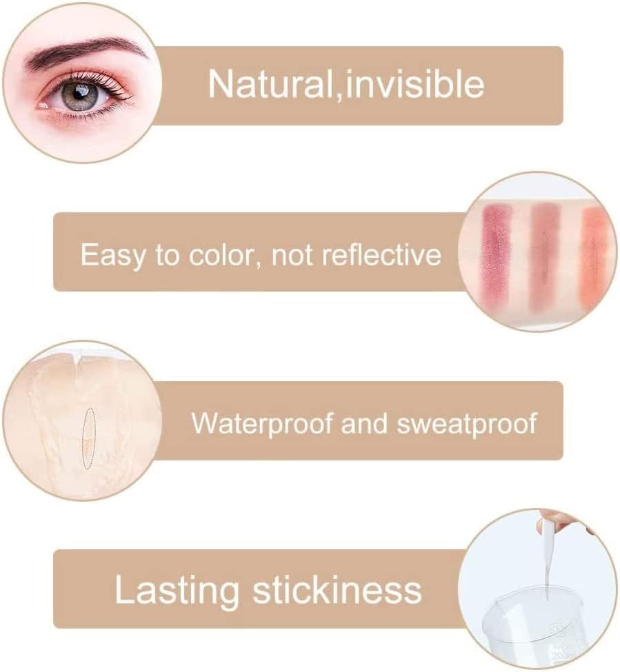 Invisible Eyelid Tape, Eyelid Lifter Strips,800 PCS/400 Pairs Self-Adhesive Double Eyelid Stickers for Hooded Uneven Droopy Mono-Eyelids, Big Eye Tools with Fork Rods & Tweezers image number 3