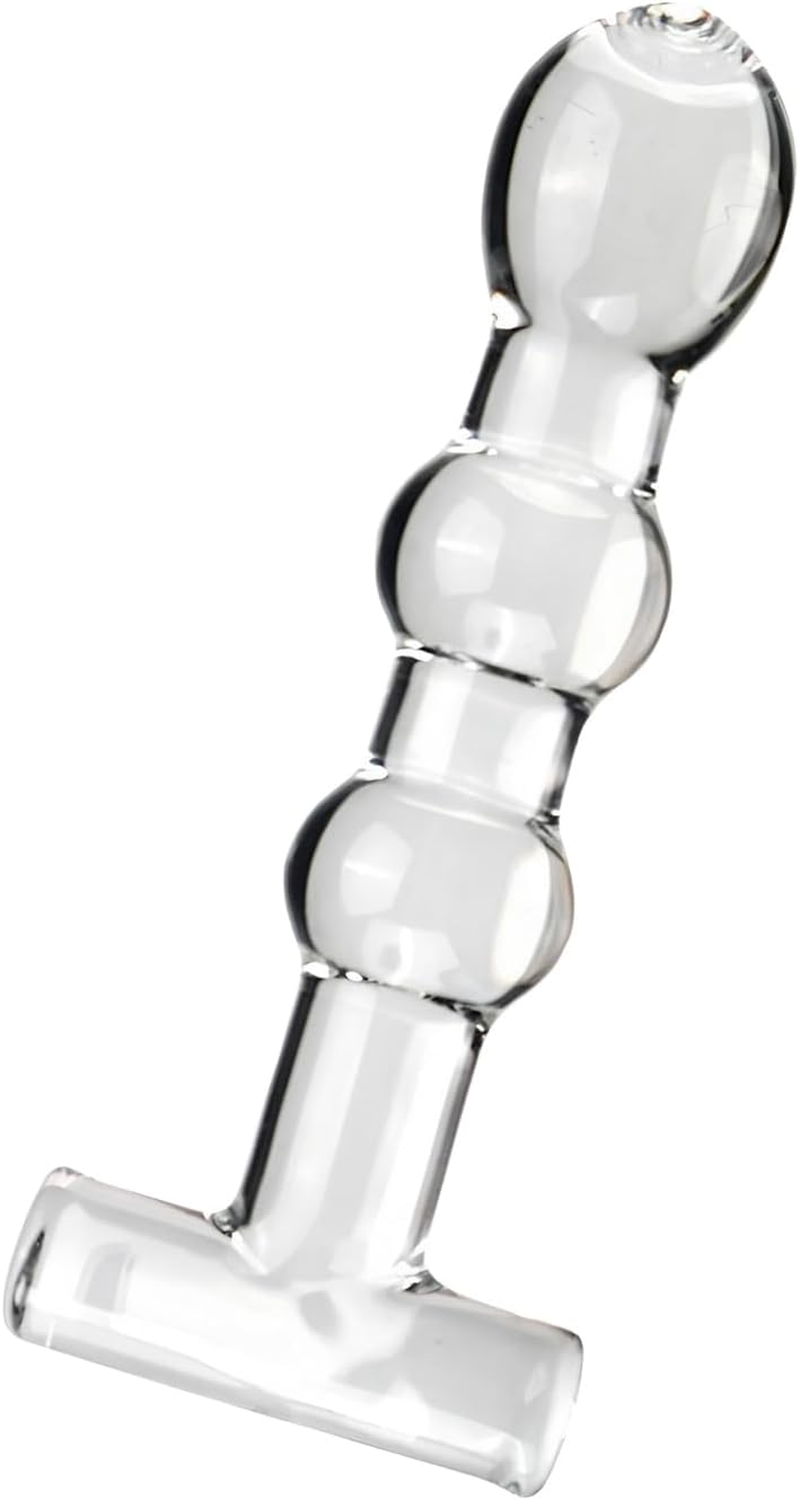 Glass Dildo Anal Plug - 15Cm Crystal Clear Temperature Play Toy for G-Spot & Prostate Stimulation, Sensual Massage Beads for Men, Women & Couples (Special Shape) image number 4