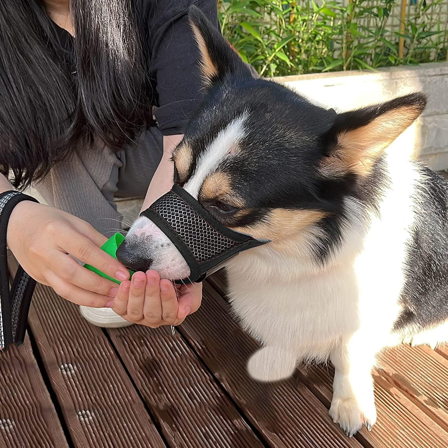 Mesh Dog Muzzle That Allows Drinking and Eating with Breathable Adjustable Loop Durable Pets Muzzle Prevent for Barking, Biting, Chewing (S) image number 2