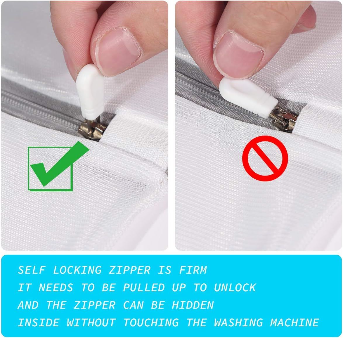 SUERIV Mesh Laundry Bags,Laundry Bags Mesh Wash Bag for Washing Machine-Supper Zipper Net Laundry Bag,Lingerie,Sweater,Garment,Undergarment Large Size(16 X20 Inch),Pack of 4 image number 6