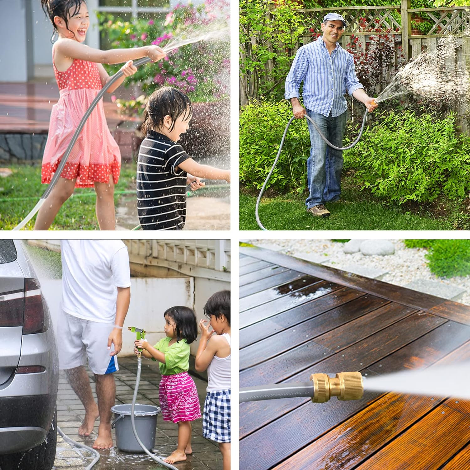 Retractable Hose Reel, 20M Garden Pressure Water Washer Spray Gun Auto Reels Hoselink Wall Watering Hoses Indoor Outdoor Retracting Storage, 180&deg; Swivel Mount Built-In Handle Rubber Stopper Grey image number 3