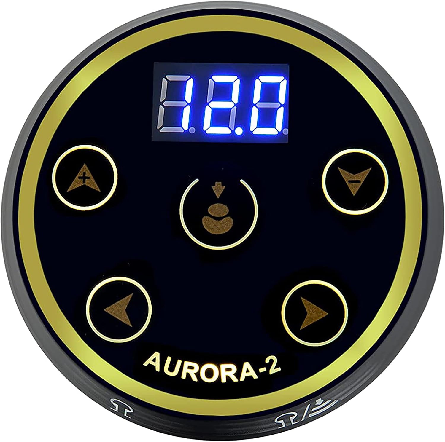 Coveted Professional Tattoo Power Supply - Aurora Colorful 2Nd Generation with Digital Display, Push Button Rotary Tattoo Machine Compatibility, Adjustable Voltage, Sleek Black Color - OTW-PDL2-1 image number 3