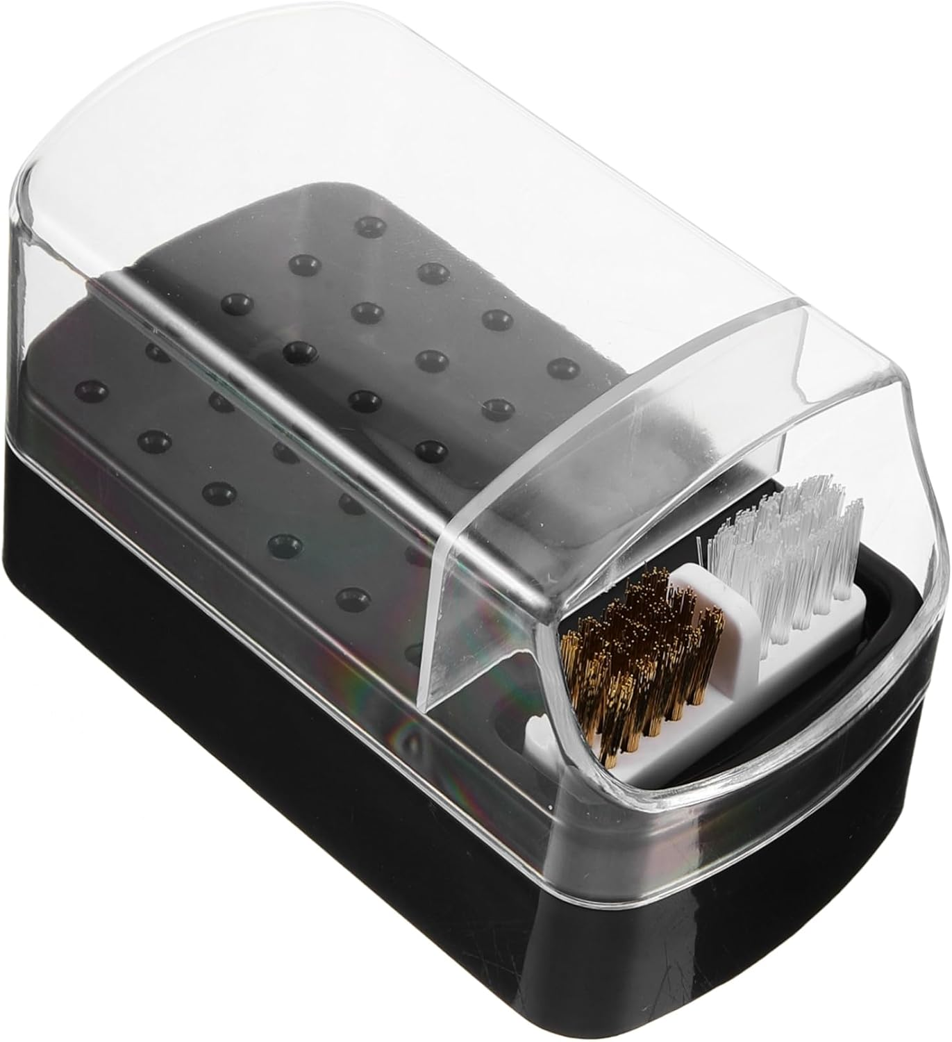 Nail Drill Bit Storage Container with 30 Holes Black Manicure Organizer Box Dustproof Display Case for Professional Nail Technicians with Cleaning Brush image number 3