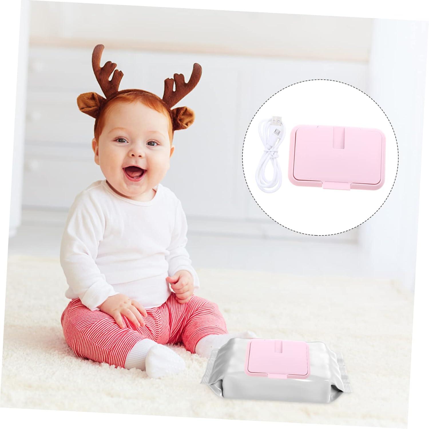 1Pc Portable Wipe Warmer Wet Tissue Heater Constant Temperature Design Convenient for Travel Keeps Wipes Fresh Moist for Diaper Changing Go Use image number 4