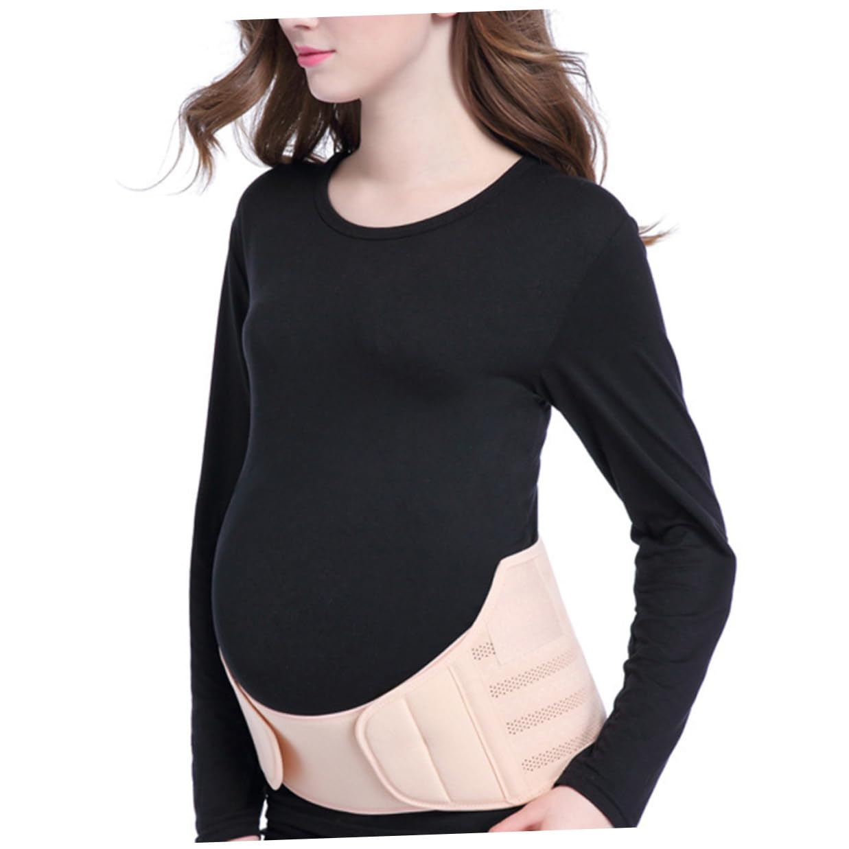 Healvian Adjustable Maternity Support Belt for Pregnancy Pelvic Support Breathable Nude Belly Band with Skin-Friendly Air Mesh Fabric for Comfort and Stretch Mark Prevention image number 5
