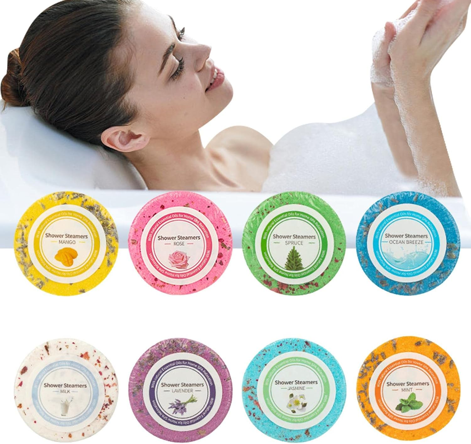 Shower Tablets, Natural Bath Bombs Steamers - Scented Aromatherapy Shower Bath Bombs, Slimming Foot Soak, Body Restore Shower Steamers for Stress Relief Pochy