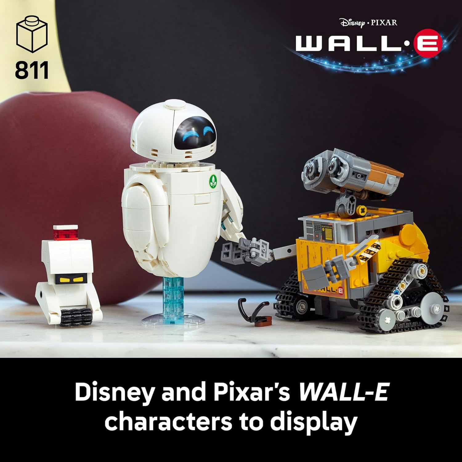 LEGO&reg; ǀ Disney and Pixar Wall-E and EVE 43279 Animated Film Fantasy Buildable Kit, Fun Couples&rsquo; Activity for Date Night, Makes a Creative Toy-Giving Idea for Adult Building Fans of the Characters image number 2