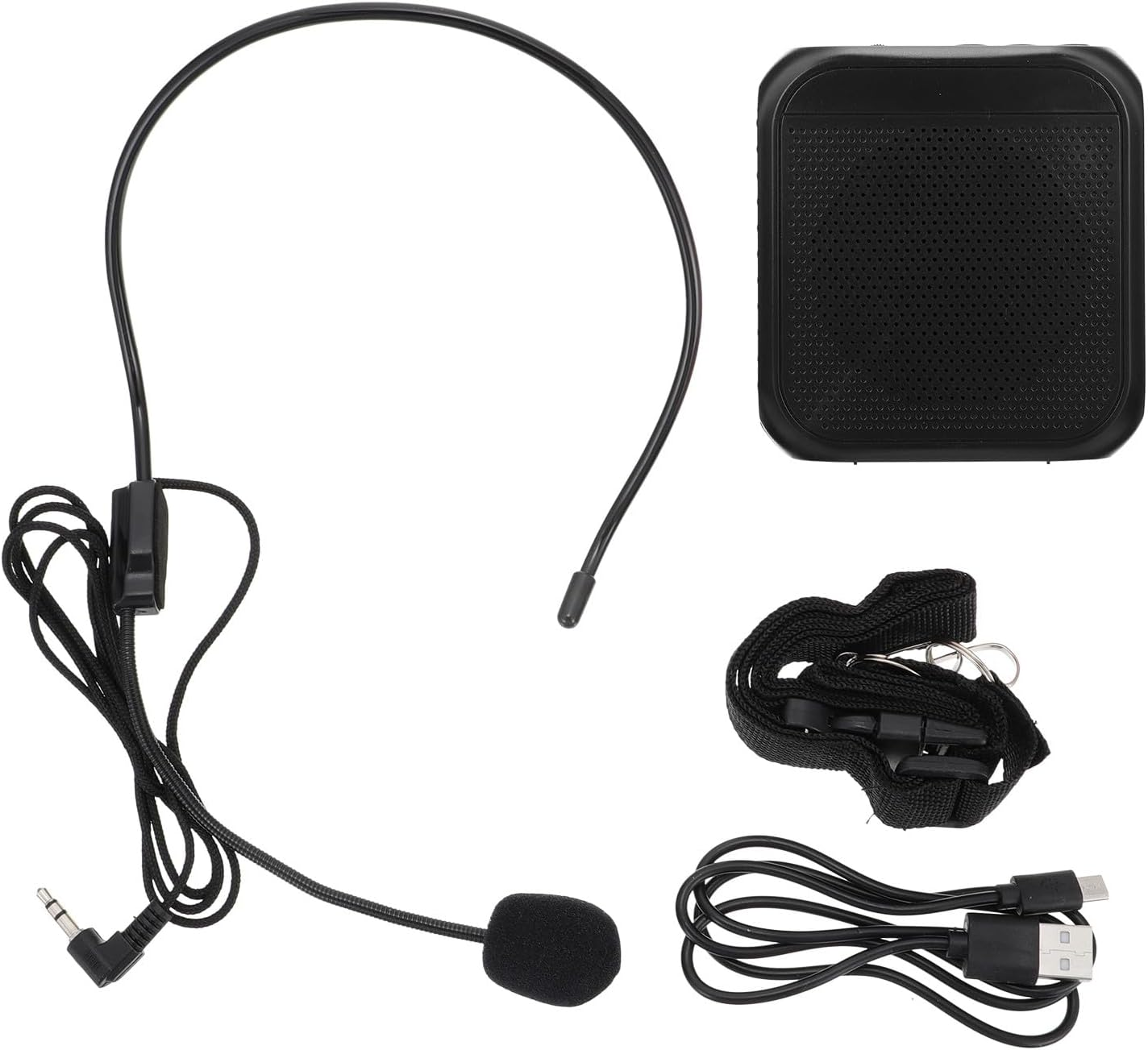 Veemoon Wireless Portable Voice Amplifier Loudspeaker for Teachers and Street Vendors, Rechargeable Dc 3.7V Sound Amplifier with Wireless Connection, Compact Black Speaker for Outdoor image number 4