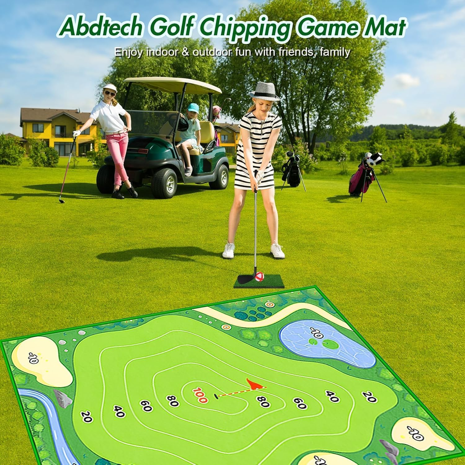 Battle Golf Game Chipping Mat - 37Pcs Sticky Golf Pro Games Practice Mats Indoor Outdoor Games for Adults Family Kids Battle Golf Royale Game Play Equipment Stick Chip image number 1