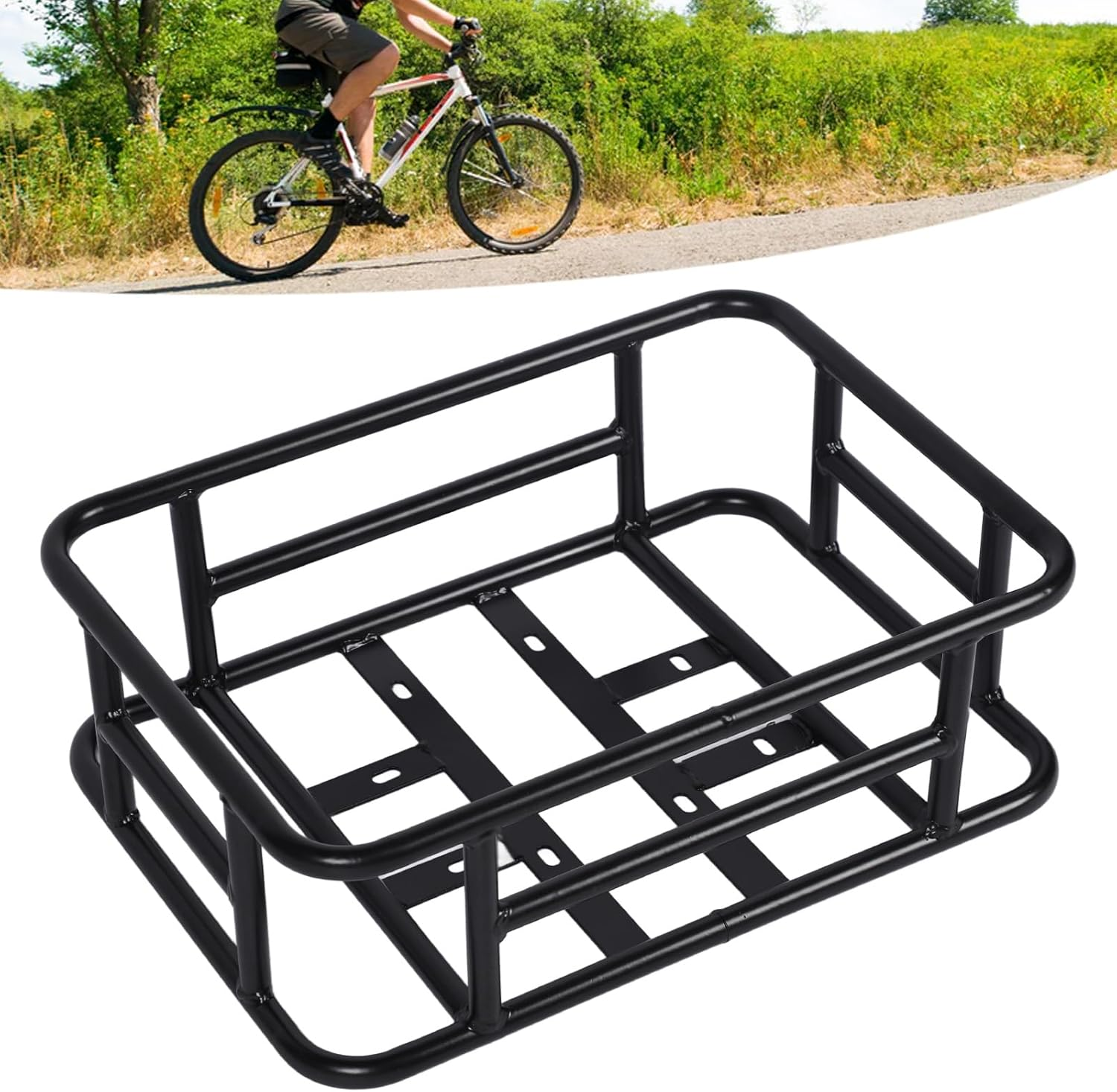 Rear Bike Basket, Large Capacity Rear Basket, Waterproof Back Storage Basket for Bike, Electric Bike, Rack Basket for All Cargo Needs, Easy Installation image number 3