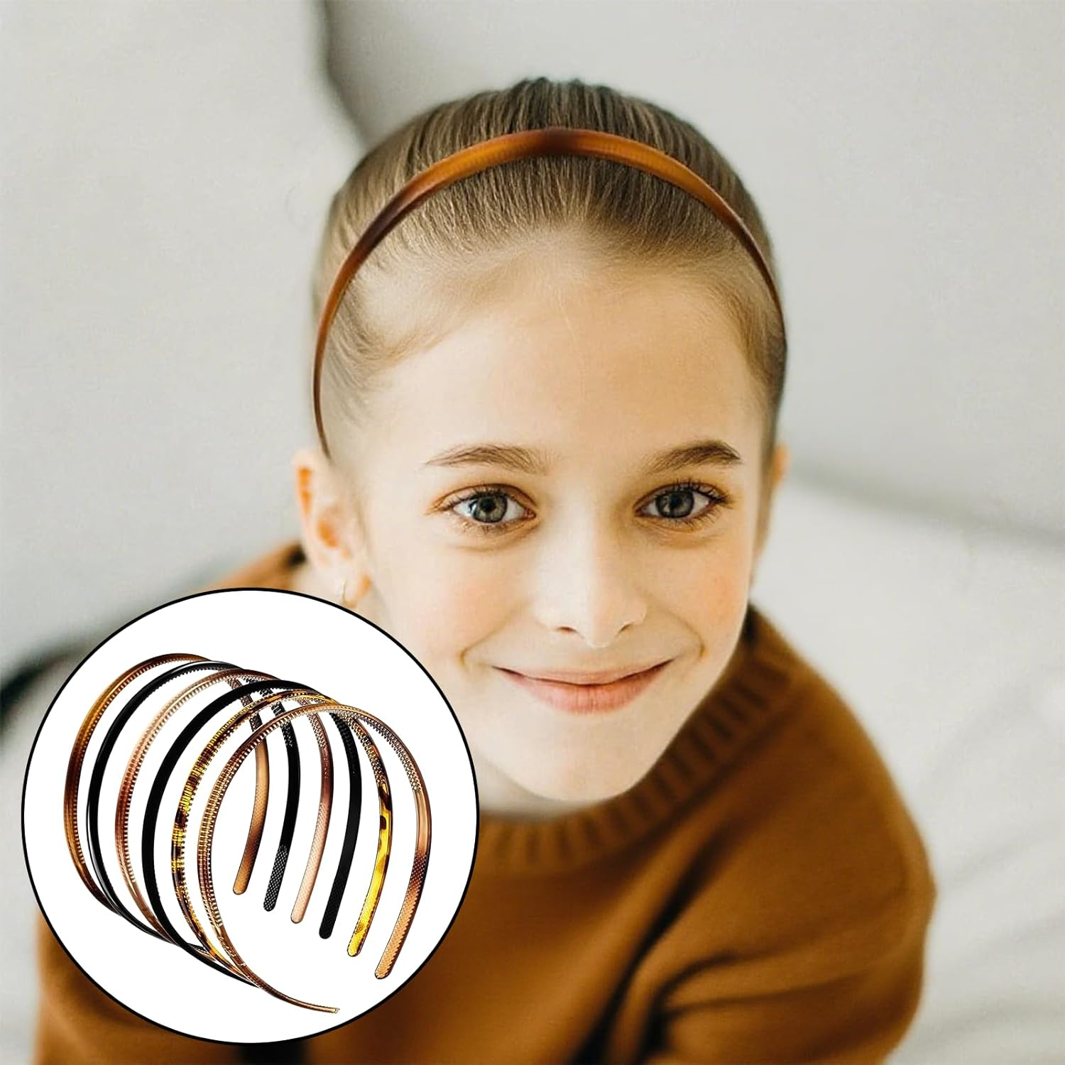 Rylaxzon Headbands for Women, Multi-Color Headband with Teeth Comb, Skinny Hair Band Head Bands for Women & Girls (6 PCS, 8Mm Wide) image number 4