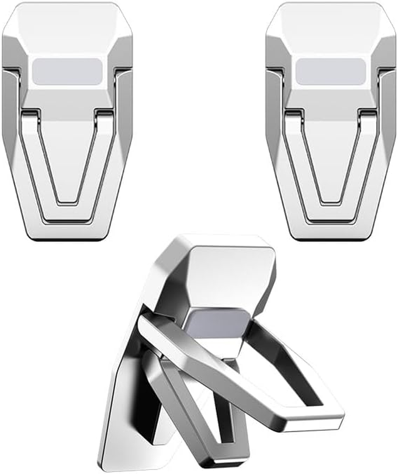 Zinc Alloy Computer Keyboard Stand for Desk, Foldable Keyboard Riser with 2 Angle Adjustable, Self-Adhesive Invisible Laptop Stand for Desk, Mini Portable Keyboard Lift (Silver, One Size) image number 2