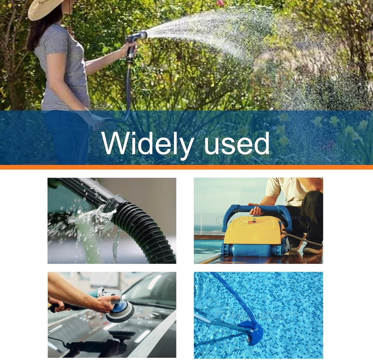 Pamopamo 1 Inch Pond Tubing, 1" ID Corrugated PVC Hose Pipe - 20 Feet Length Flexible Black Aquarium, Pond Waterfall, Garden Pond Pump Drainage Tube image number 3