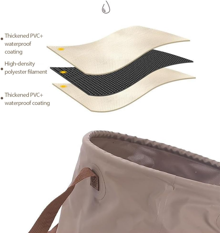 MTSDM 2Pcs Folding Camping Bucket, Collapsible Buckets, Lightweight Folding Water Container, Multifunctional Collapsible Water Basin, Portable Collapsibled Buckets, 10L, 20L image number 6