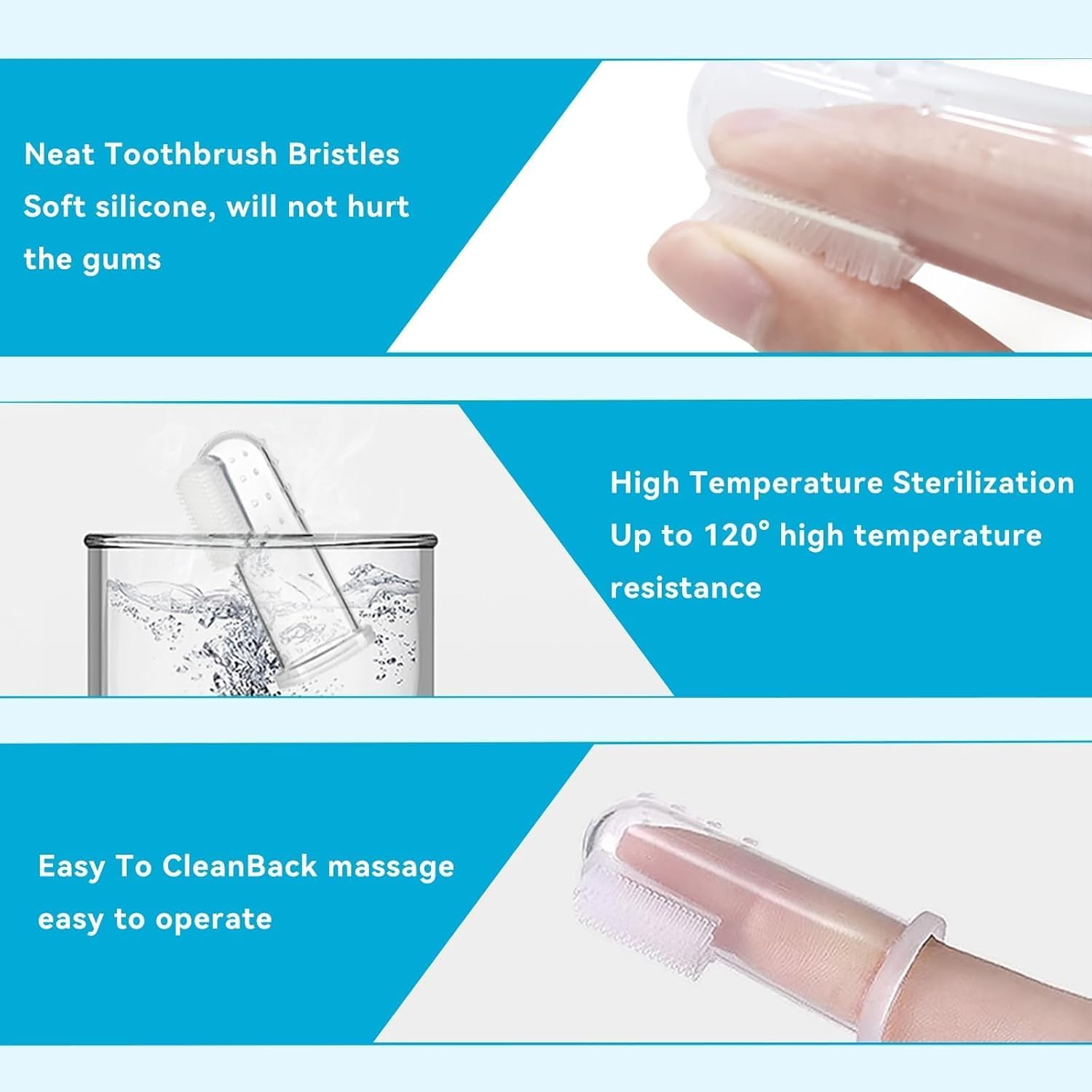 Super Soft Pet Finger Toothbrush Teddy Dog Brush Bad Breath Tartar Teeth Care Tool Dog Cat Cleaning Silicagel Pet Supplies (White) image number 3