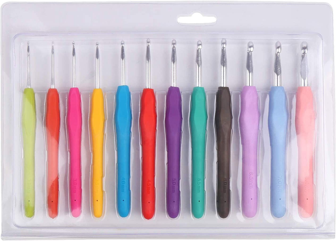 CCINEE Color Crochet Soft Handle Crochet Tool Crochet Set，12Pieces for Weaving Tools image number 2