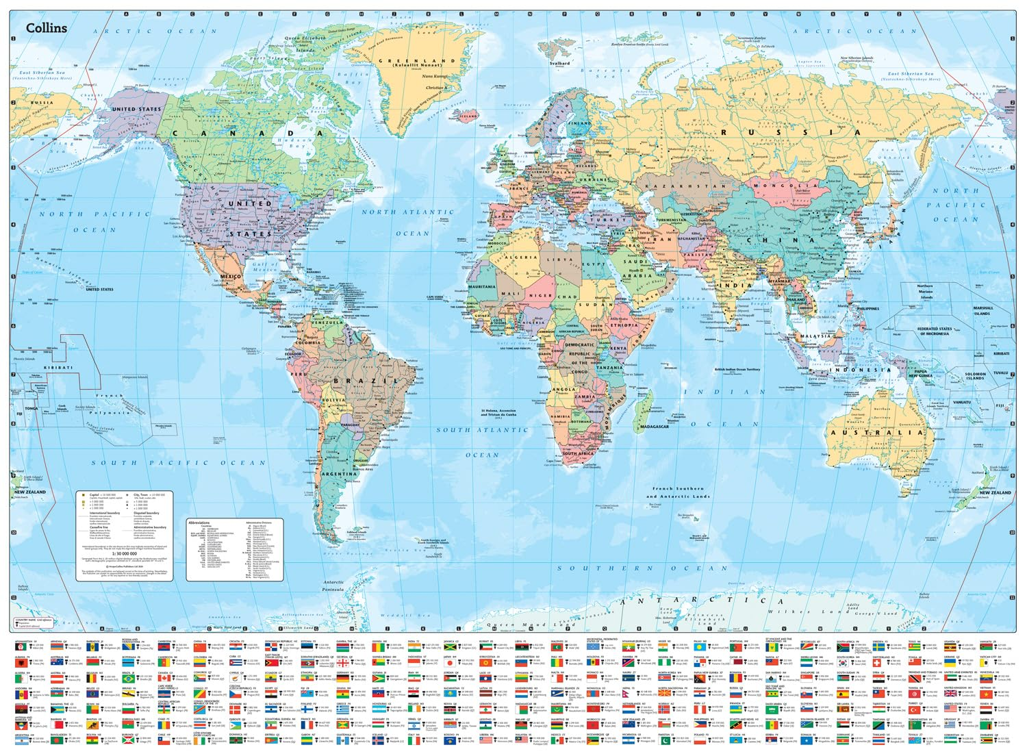 Collins World Wall Laminated Map image number 1