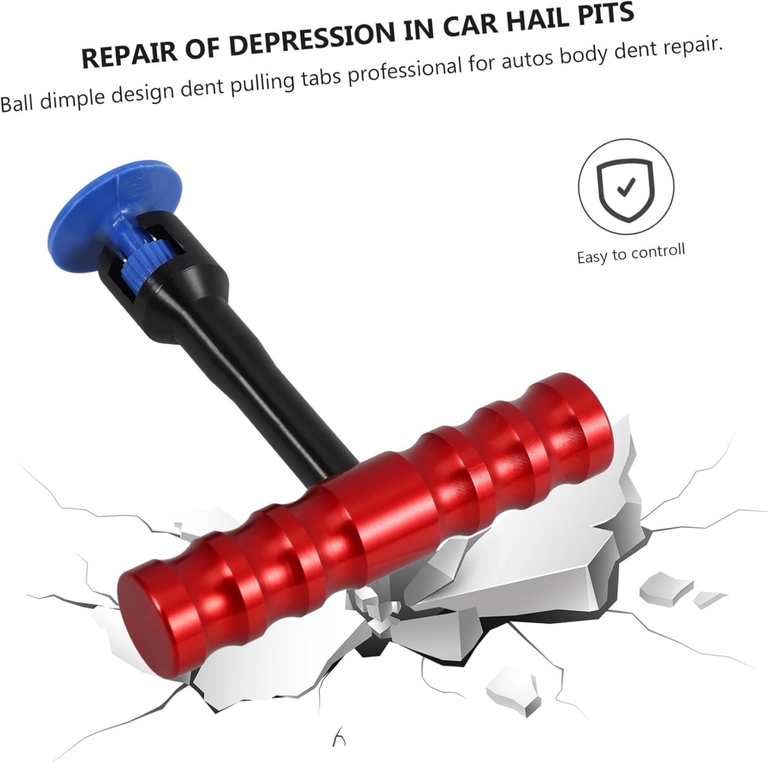 PLAFOPE T-Handle Dent Puller and Dent Remover Tool Set for Automotive Body Repair with Mini T-Bar and 18 Puller Tabs for Sturdy Grip Design for Efficient Hail Damage Fixing image number 4