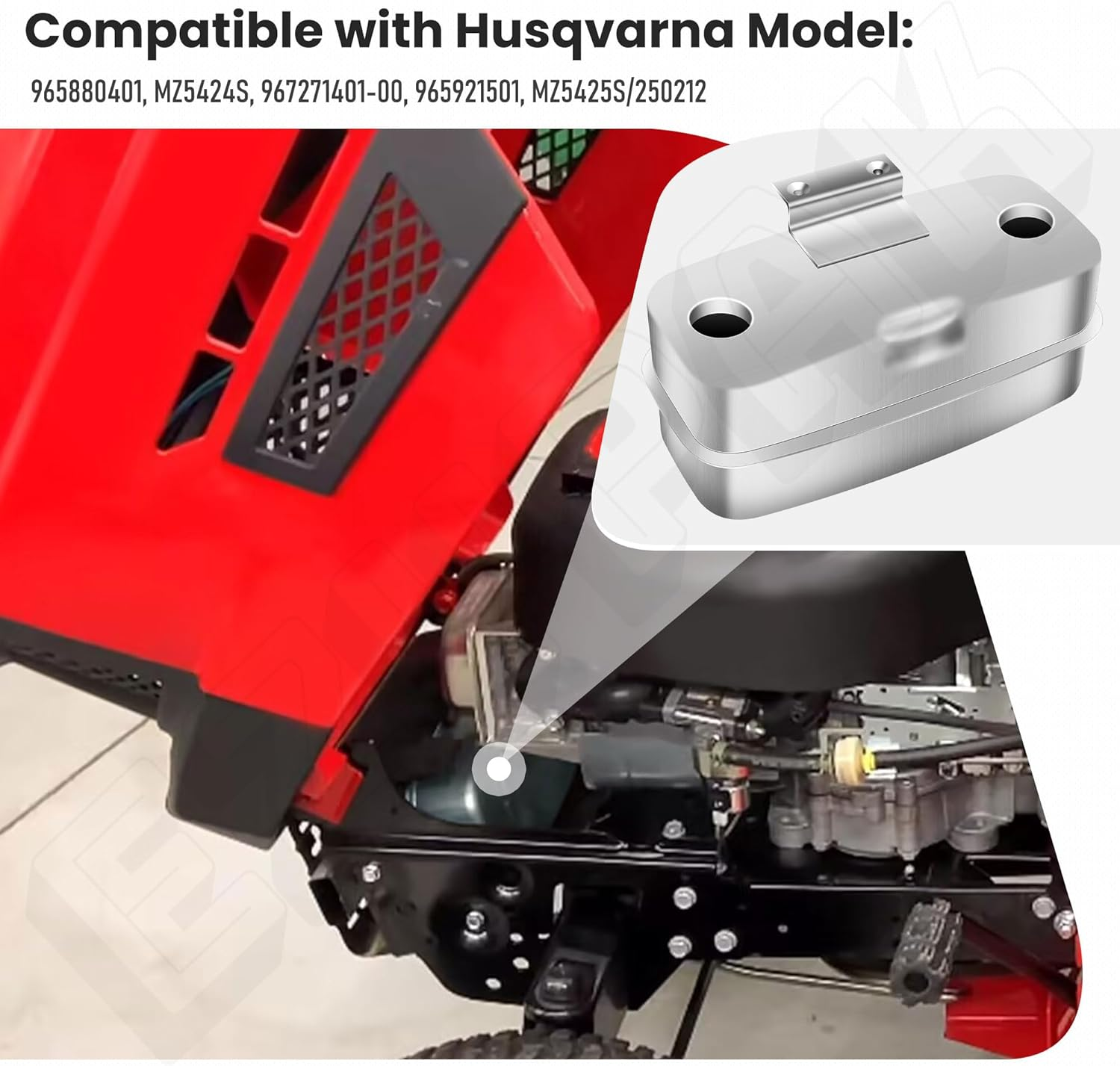 539131604 Muffler Compatible with Husqvarna RZ 4824 5424 46I Z 246 MZ 61 Z248 F254 FD61M LSZ 5422 FD52M image number 5