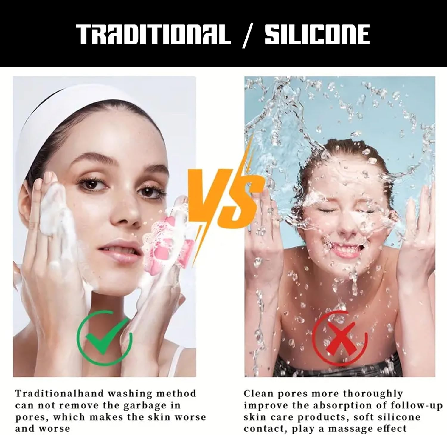 Silicone Face Scrubber, Face Exfoliator Brush, Manual Facial Cleanser Brush for Gentle Massage & Face Scrub for Women & Men, Facial Cleansing Brush, Exfoliating Brush, Soft Face Scrubber image number 3