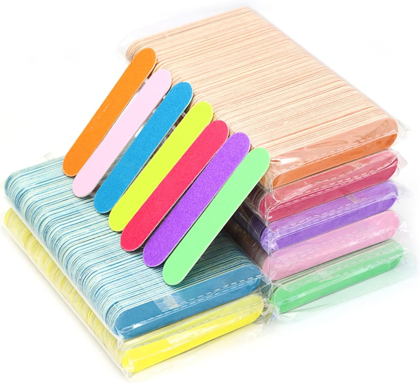 TRUSTTWO 500Pcs Double Side Nail Files Mini Wooden Sanding Buffer Block for Gel Polish Manicure Pedicure Salon Professional Nail Art Tool the New (Color : Pink) image number 1