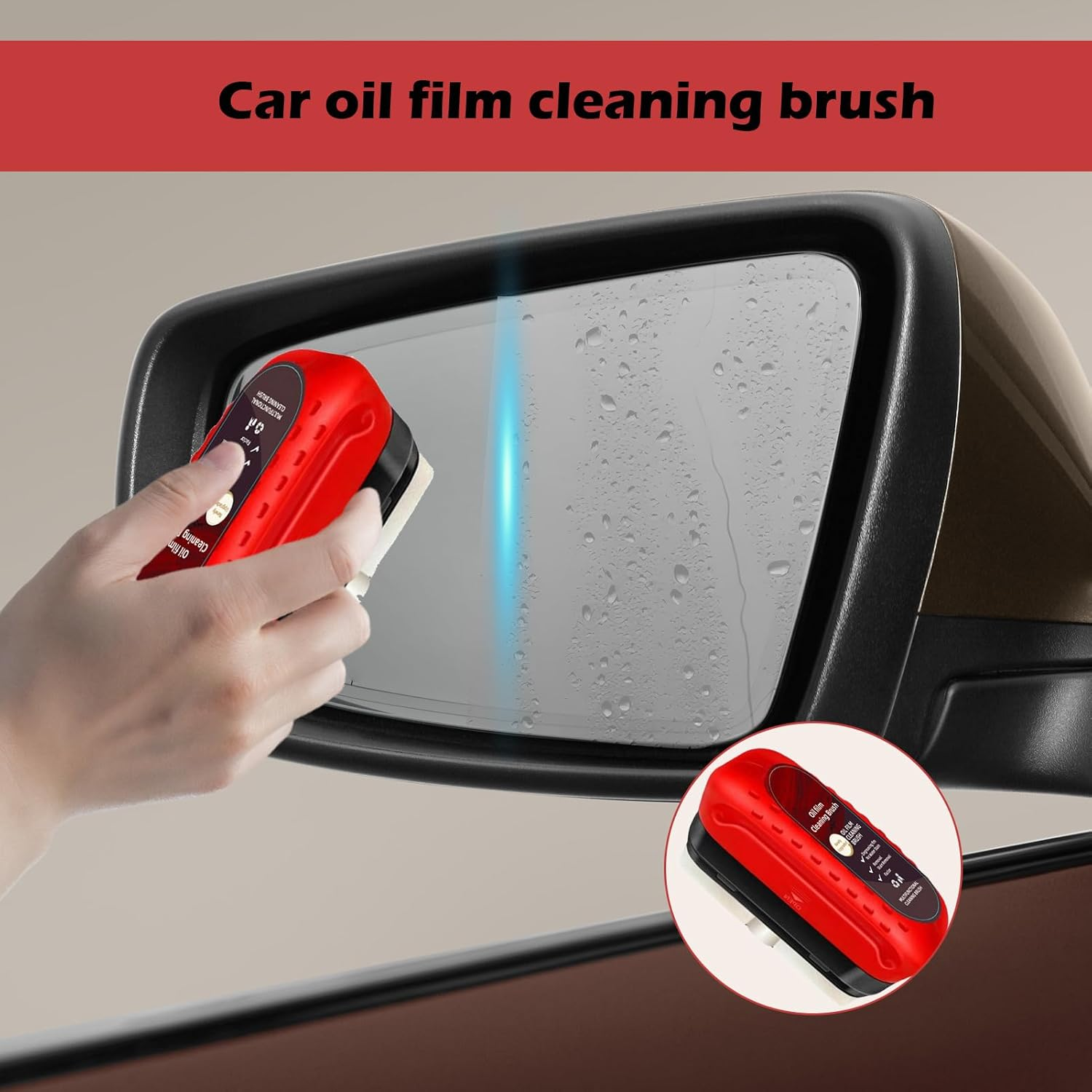Windscreen Cleaner, 2 Pcs Car Window Cleaner, Car Glass Cleaner, Oil Film Cleaning Brush, Glass Oil Film Remover for Front Windprotects and Side Windows, Water Stains, Easily Restore Glass Clarity image number 4