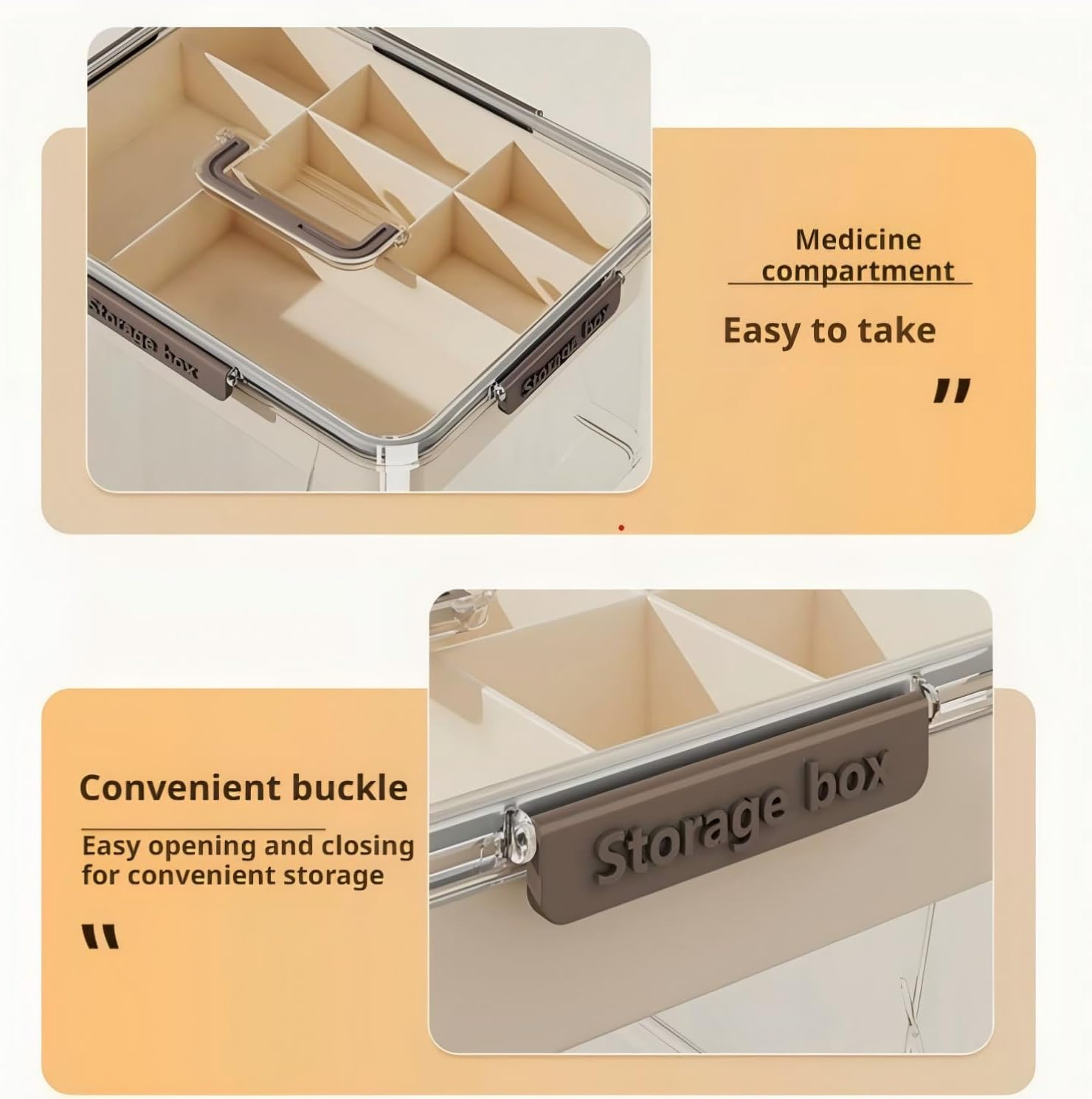 Medicine Storage Box with Handles &ndash; Large Capacity Multi-Layer Plastic Pill Organizer for Home, Travel & First Aid | Household Medical Supply Case for Pills, Storage (1PC) image number 2