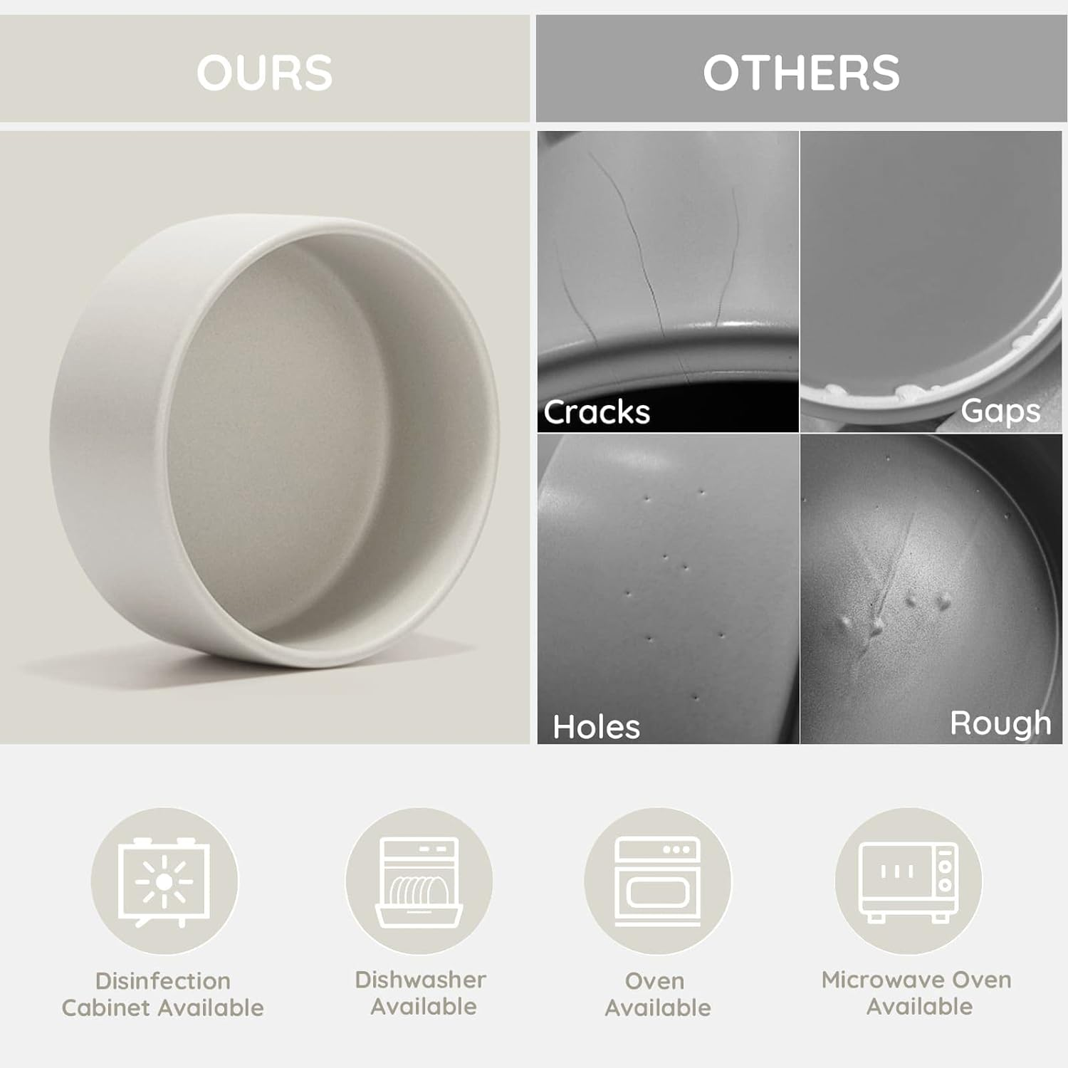 SPUNKYJUNKY Ceramic Dog and Cat Bowl with Wood Stand Non-Slip Matte Glaze Weighted Food Water Set for Cats &Small Dogs 13.5OZ image number 1